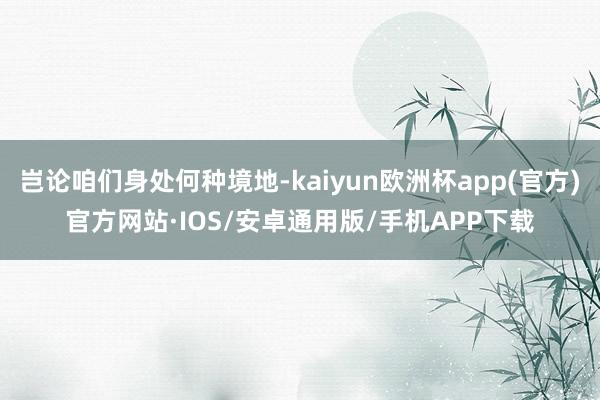 岂论咱们身处何种境地-kaiyun欧洲杯app(官方)官方网站·IOS/安卓通用版/手机APP下载