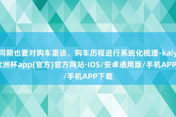 同期也要对购车渠谈、购车历程进行系统化梳理-kaiyun欧洲杯app(官方)官方网站·IOS/安卓通用版/手机APP下载