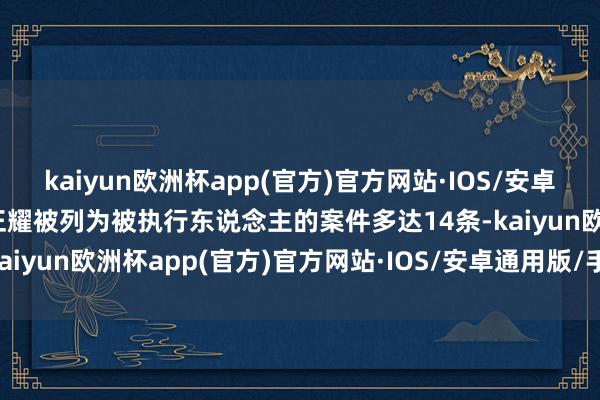 kaiyun欧洲杯app(官方)官方网站·IOS/安卓通用版/手机APP下载陆正耀被列为被执行东说念主的案件多达14条-kaiyun欧洲杯app(官方)官方网站·IOS/安卓通用版/手机APP下载