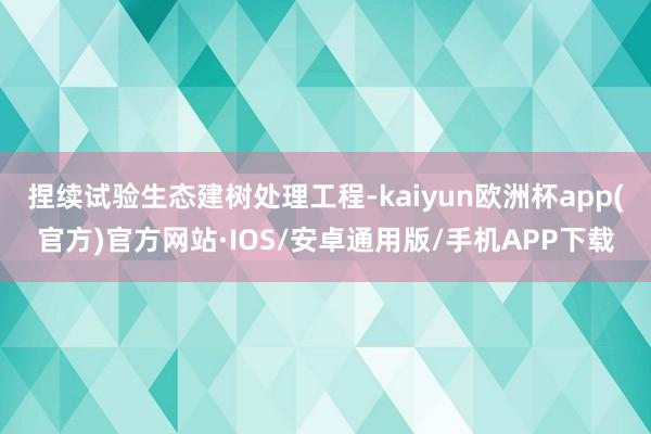 捏续试验生态建树处理工程-kaiyun欧洲杯app(官方)官方网站·IOS/安卓通用版/手机APP下载