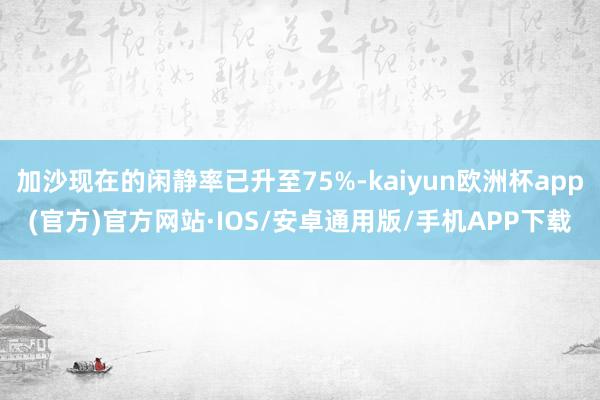 加沙现在的闲静率已升至75%-kaiyun欧洲杯app(官方)官方网站·IOS/安卓通用版/手机APP下载