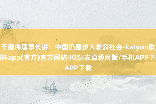 于建伟理事长讲：中国仍是步入老龄社会-kaiyun欧洲杯app(官方)官方网站·IOS/安卓通用版/手机APP下载