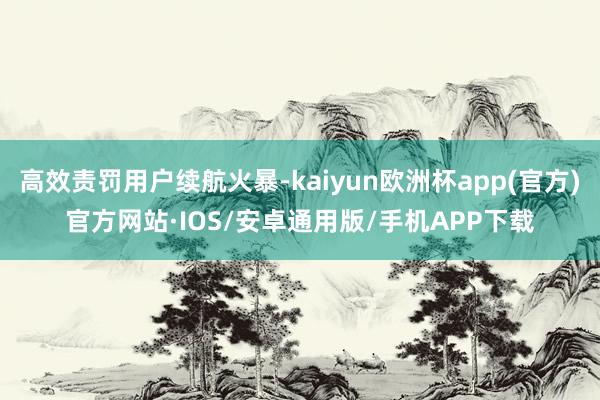 高效责罚用户续航火暴-kaiyun欧洲杯app(官方)官方网站·IOS/安卓通用版/手机APP下载