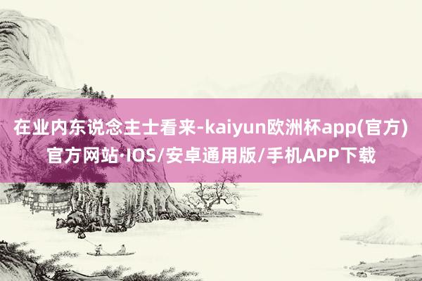 在业内东说念主士看来-kaiyun欧洲杯app(官方)官方网站·IOS/安卓通用版/手机APP下载