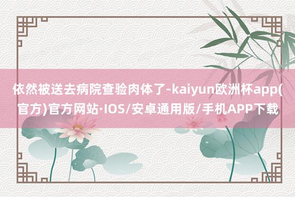 依然被送去病院查验肉体了-kaiyun欧洲杯app(官方)官方网站·IOS/安卓通用版/手机APP下载