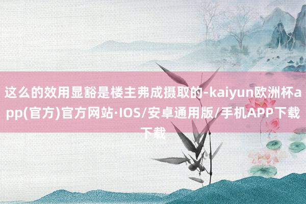 这么的效用显豁是楼主弗成摄取的-kaiyun欧洲杯app(官方)官方网站·IOS/安卓通用版/手机APP下载