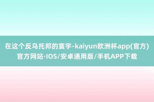 在这个反乌托邦的寰宇-kaiyun欧洲杯app(官方)官方网站·IOS/安卓通用版/手机APP下载