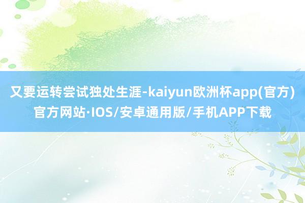 又要运转尝试独处生涯-kaiyun欧洲杯app(官方)官方网站·IOS/安卓通用版/手机APP下载