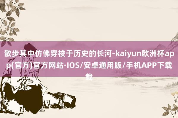 散步其中仿佛穿梭于历史的长河-kaiyun欧洲杯app(官方)官方网站·IOS/安卓通用版/手机APP下载