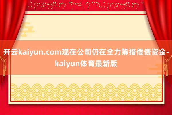 开云kaiyun.com现在公司仍在全力筹措偿债资金-kaiyun体育最新版