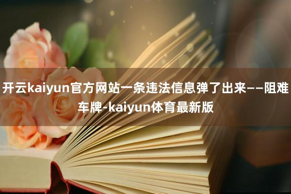 开云kaiyun官方网站一条违法信息弹了出来——阻难车牌-kaiyun体育最新版